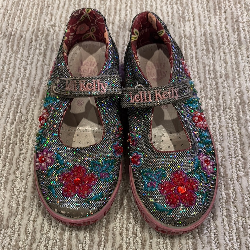 Lelli Kelly Girls' Glitter Floral Shoes - Multicolor